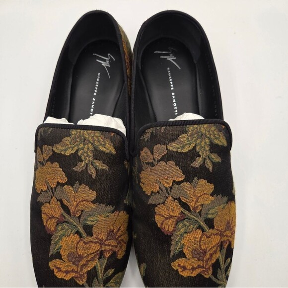 Giuseppe Zanotti Kevin Black Gold Floral Loafers Shoes US10.5 IT 43.5 main image 11